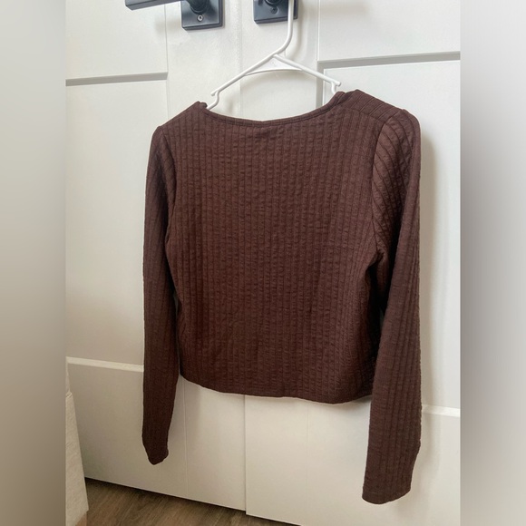 Brown long sleeve button open front - Picture 3 of 3